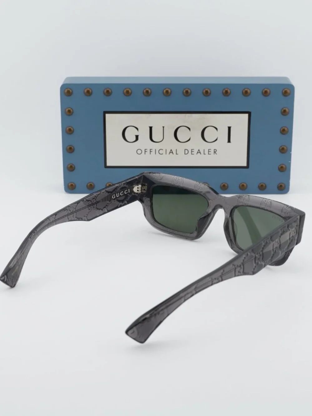 Gucci GG1838S 011 Rectangle Sunglasses - Grey with GG pattern - Picture 7 of 12